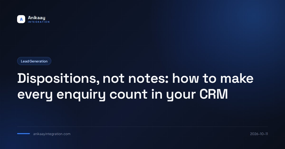 Feature image for the article: Dispositions, not notes: how to make every enquiry count in your CRM